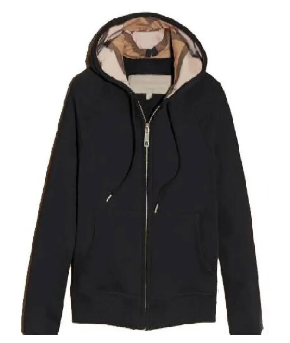 Plaid Embroidered Hoodies Men's Unisex Hooded Zip Up British Style Sweatshirts Trendy Casual Spring Autumn Outwear Bur berries jacket 131