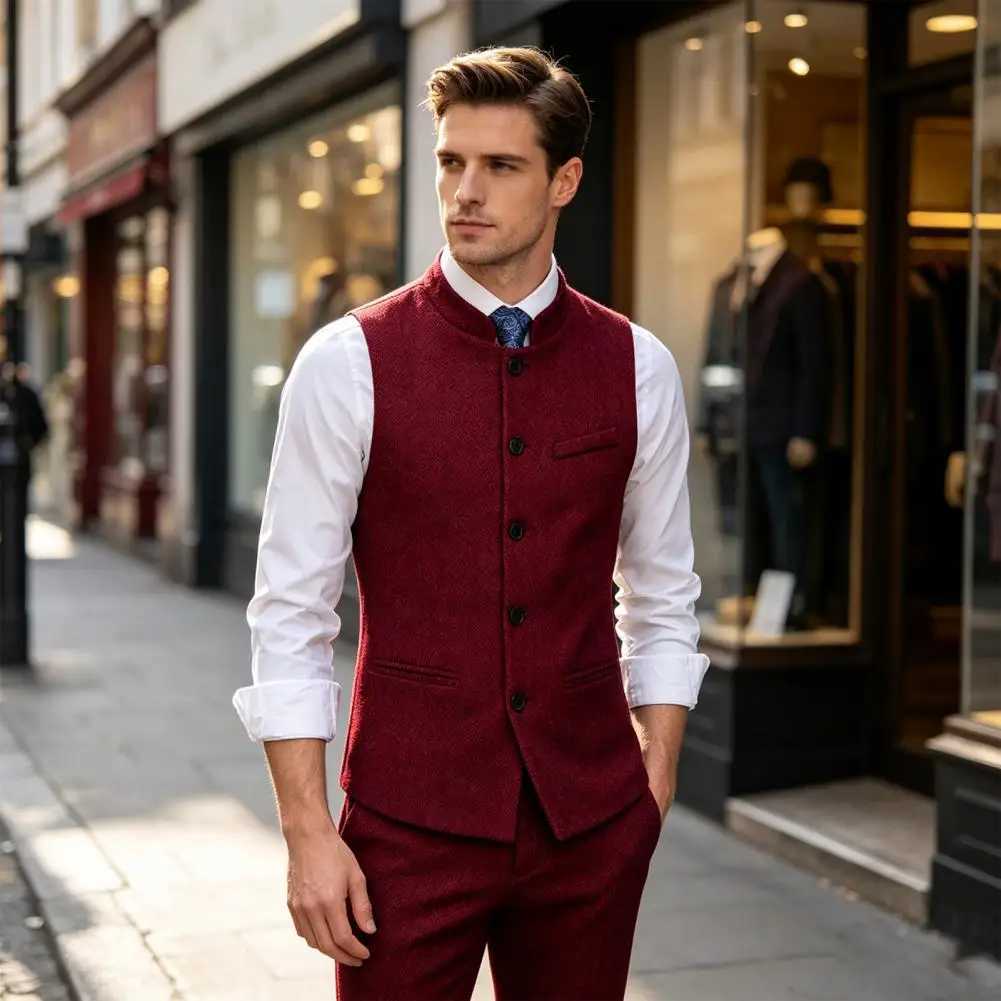 Vest Men's Oktoberfest Vests Men Vintage Stylish Traditional Waistcoat Sleeveless Costume Gilet for Wedding Party Music EventsW261017
