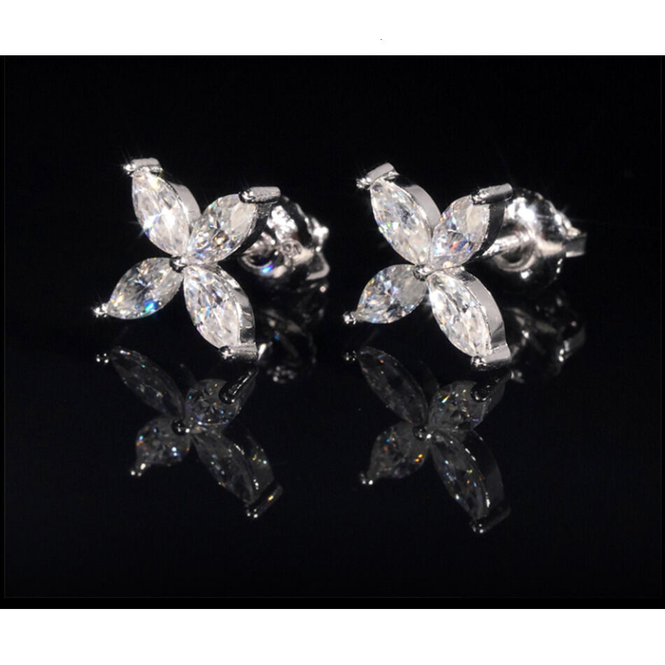 2026 New High Quality Fine Jewelry Diamond Stud Earrings Women 925 Sterling cologne Silver Flower Moissanite perfume Earring Party Gift Designer V1