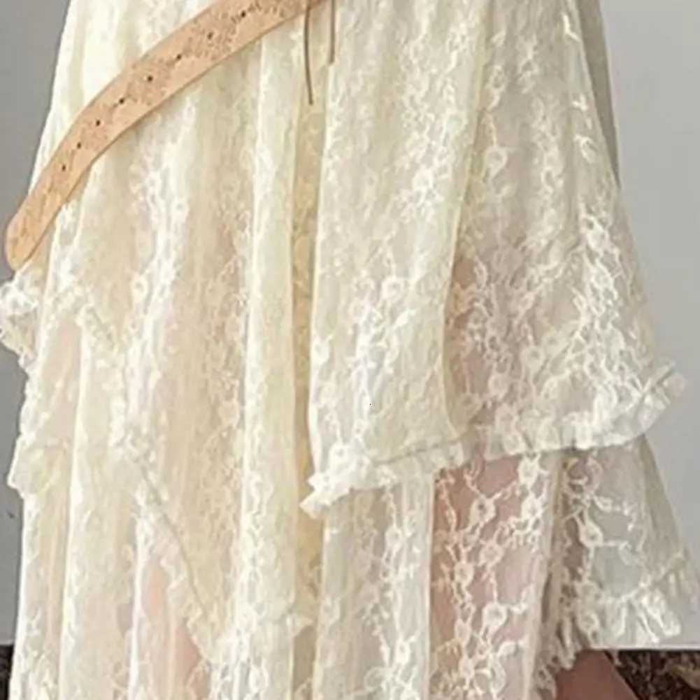 Vintage Layered Skirt Skirts Lace Boho Skirt Pants Fashion High Waist Asymmetrical A line Skirt 2025 Korean Style Women s Clothing W261017