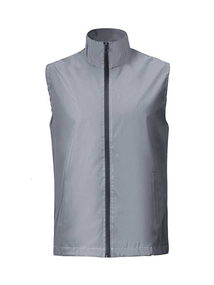Men's Men's Vests Spring Summer Sleeveless Reflective Jacket Night Running Vest Breathable Grid Lined Hip-hop Rock Fashion StreetwearW2610