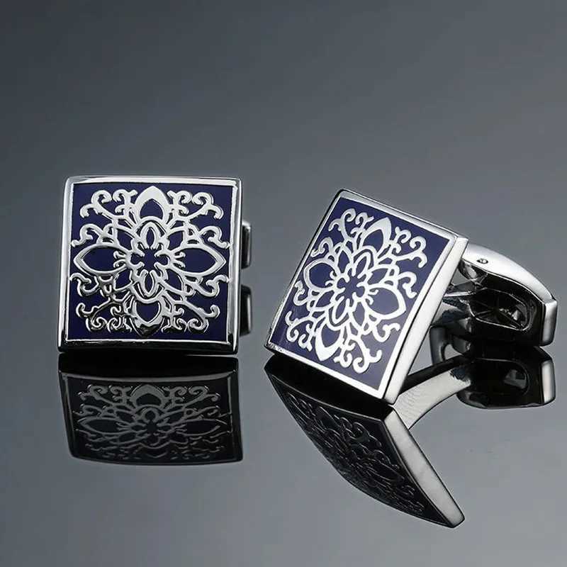 For Cuff Links Men Cufflinks Luxury Blue Retro Metal Cuff Links Mens French Square Cuffs Button Shirts Business For Wedding Jewelry GiftW261017