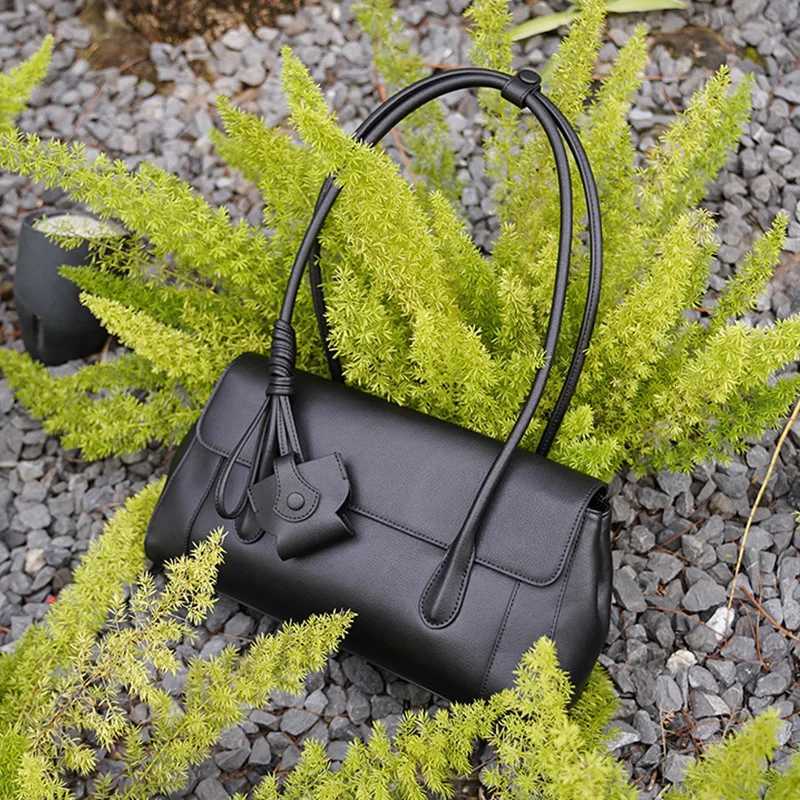 Evening Bags Korean-style Women Shoulder Bag Fashion For Commuting Underarm Bag Genuine Leather Handbag Simple Soft And Resistant To Wear H261016