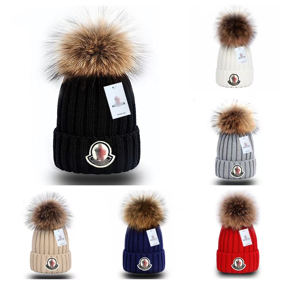 New Knitted Hat Outdoor Warm Women's Hat High Quality Plush Designer Hat