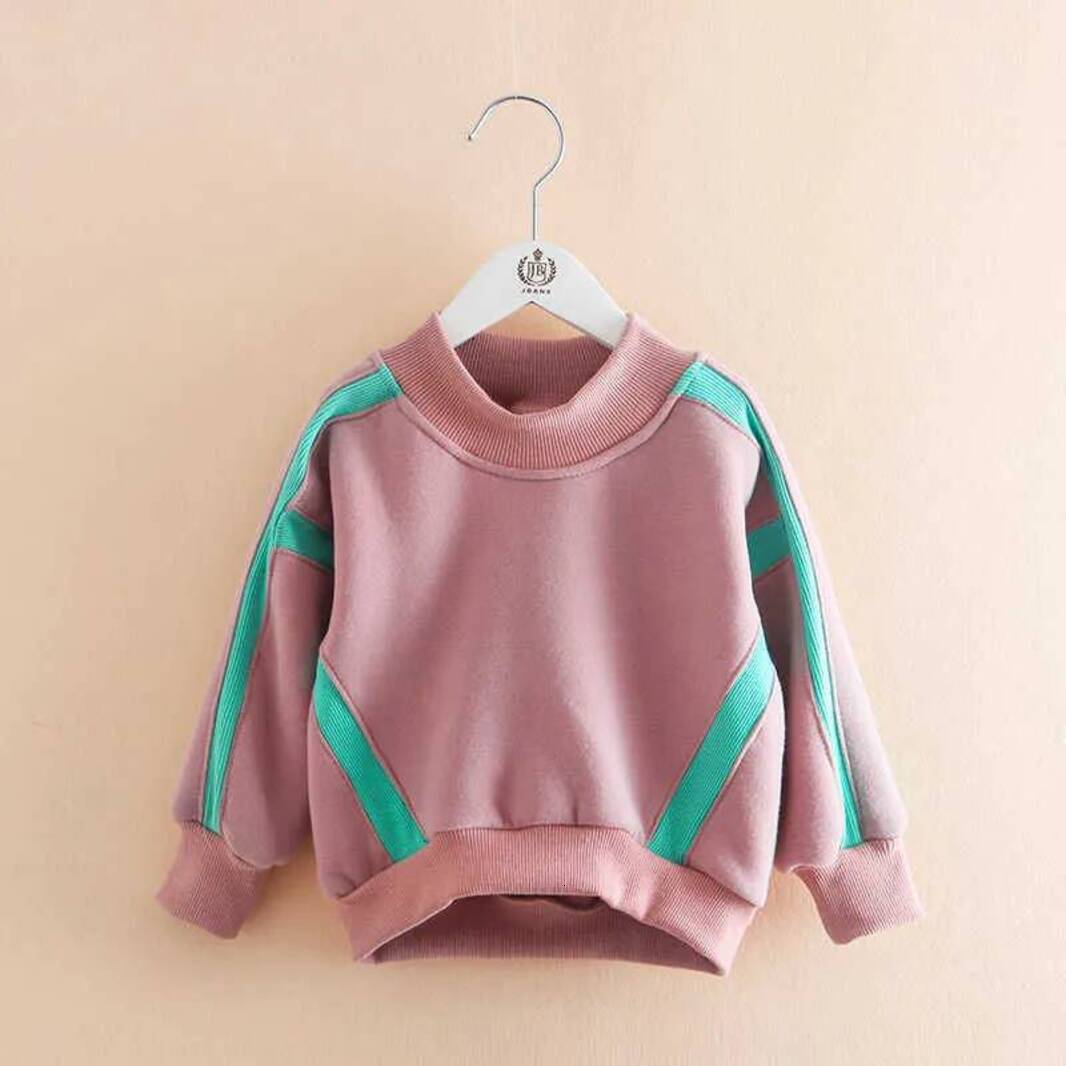 Girls Hoodie Autumn Winter Warm 2 9 10 Years Gift Long Sleeve Plus Velvet Thickening Kids pullover Baby Girls Christmas Loose Stripe Sweatshirt Crew