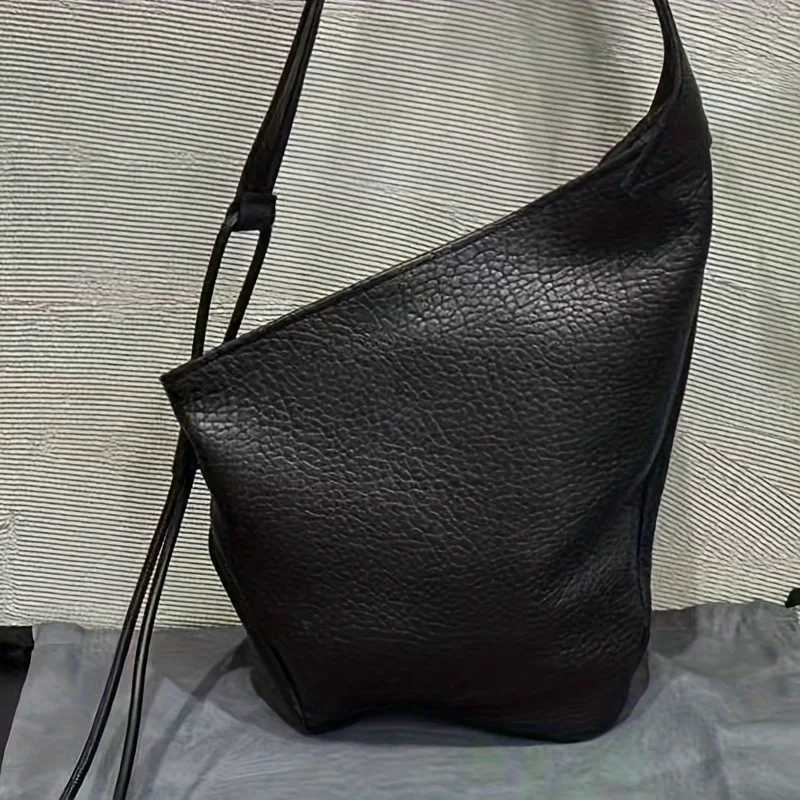 Evening Bags 2025 New Bubble Horn Tote Bag - Minimalist Black Crossbody Shoulder Bag with Zipper Closure Everyday Casual Professional Use H261016
