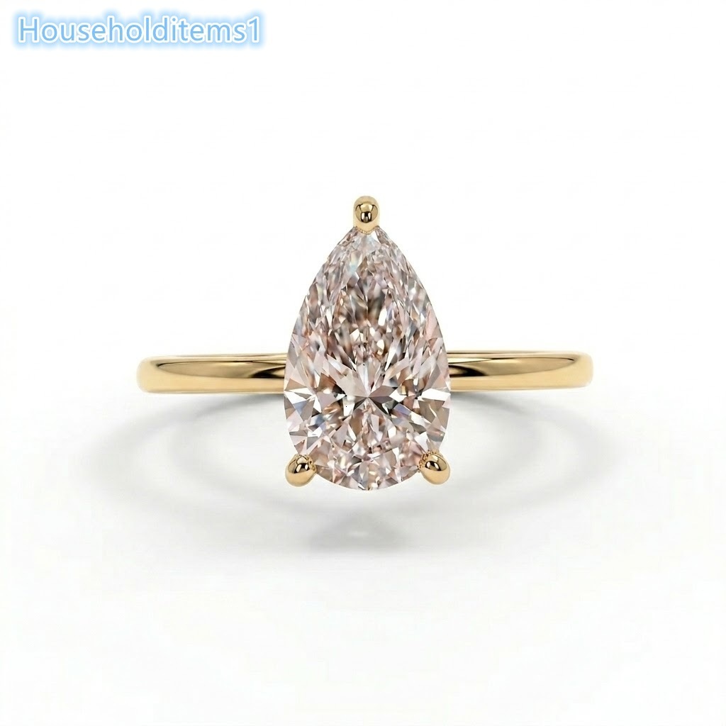 Ready to Ship IGI Certified 14K Solid Gold Ring VBSR-70 2CT E Color VS1 Clarity Pear Cut Lab Grown Diamond Ring Engagement Ring