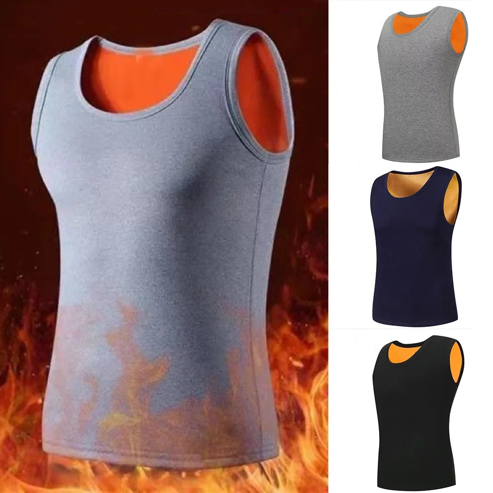Men's Thermal Underwear Large Size Tank Top Winter Shaping Male Vest Comfortable With Velvet Boy Teenagers Keep Warm Undershirt 261012