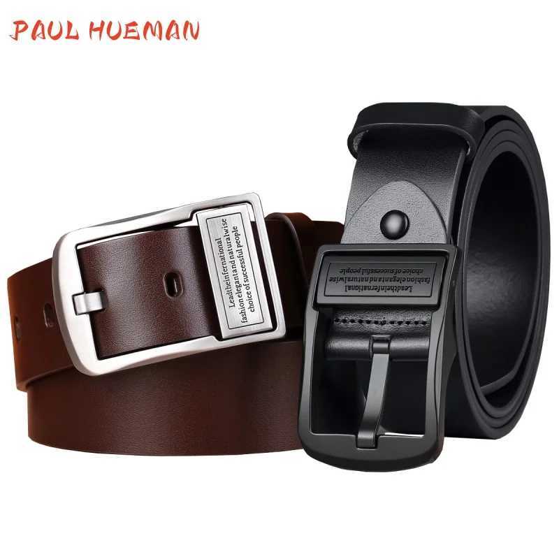 Belt PAUL HUEMAN Leather Men's Fashion Metal Alloy Pin Buckle Adult Luxury Brand Jeans Business Casual Waist Male Strap M261016