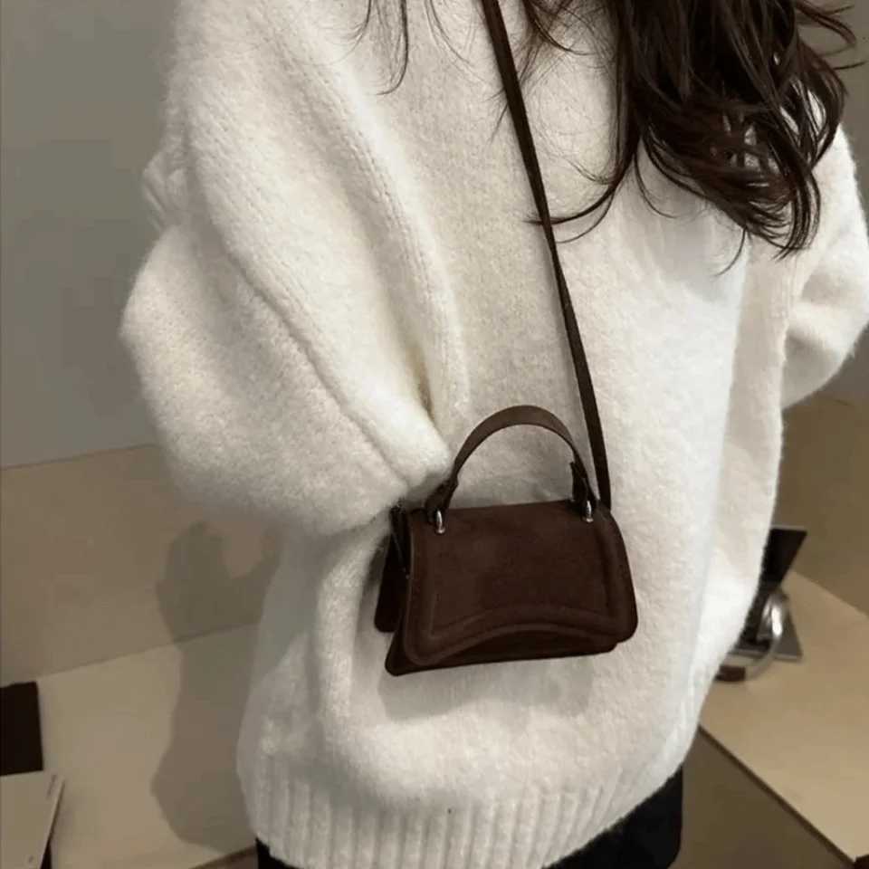 Shoulder Bags Fashion Suede Crossbody Bag Solid Color Square Shape Shoulder Bag Mini Small Handbag Daily Use H261016