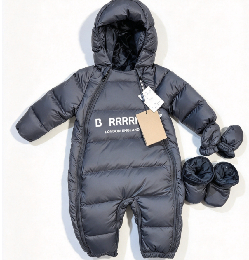 Designer Baby Winter Down Romper Duck Pattern White Thickened Warm Jumpsuit Unisex Boys Girls Infant Princess Style Outdoor Leisure Children One Pie