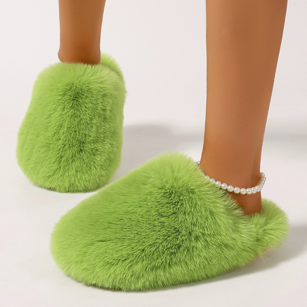 Fashion Stylish Women Designer Sildes Plush Home Outdoor Casual Fluffy Slippers Flat Non-Slip Faux Fur Furry Slides Shoes Sandals