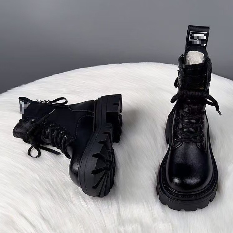 Winter Designer Boots Women British Style Ankle Boots Thick Bottom Retro Zipper Booties Chelsea