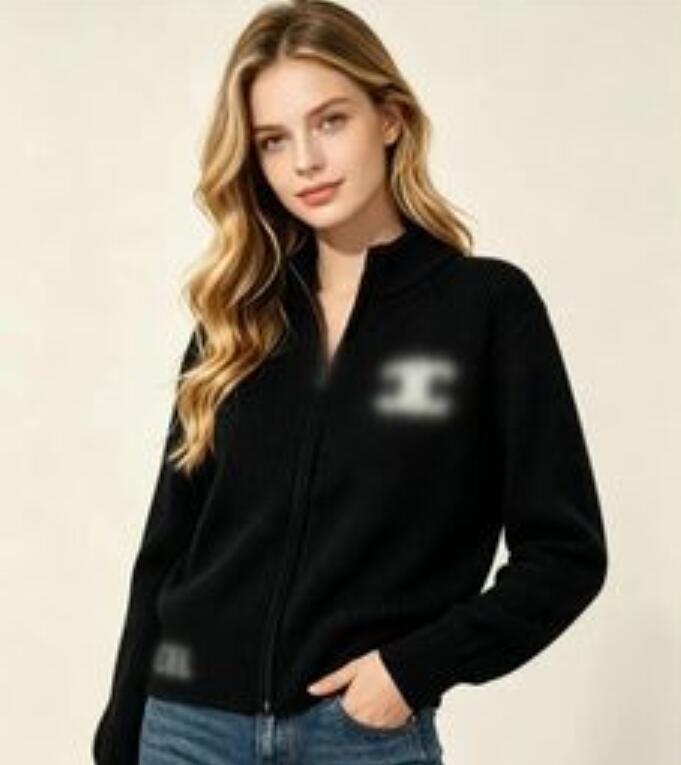 designer Sweaters Autumn Zipper Letter Embroidered Turtleneck Knitted Cardigan coat New Loose Top Women's Sweater Jacket