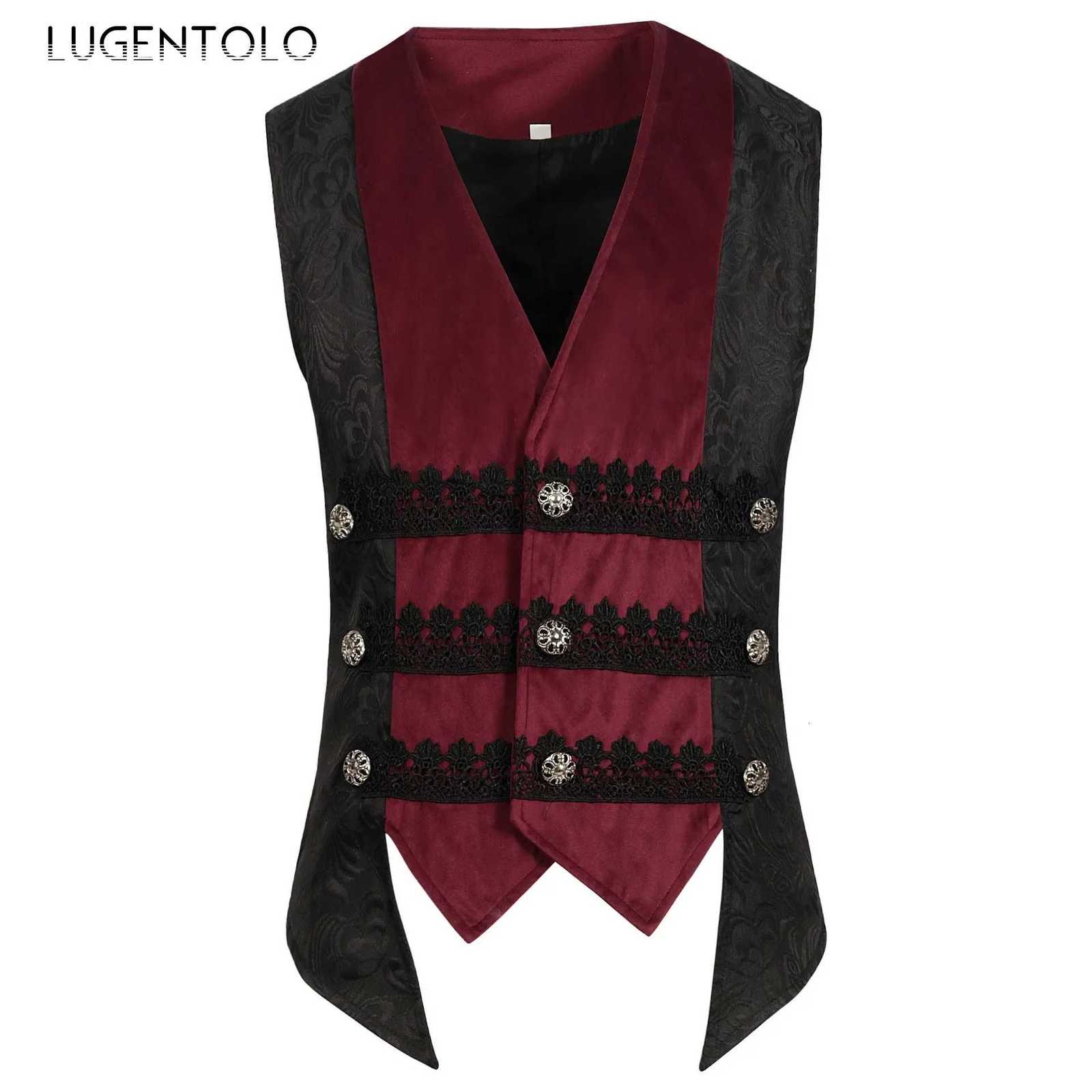Vest Men's Vests Men Rock Medieval Costume New Retro Casual Punk V-neck Halloween Party Gentleman Renaissance Stage Fashion CoatsW261017