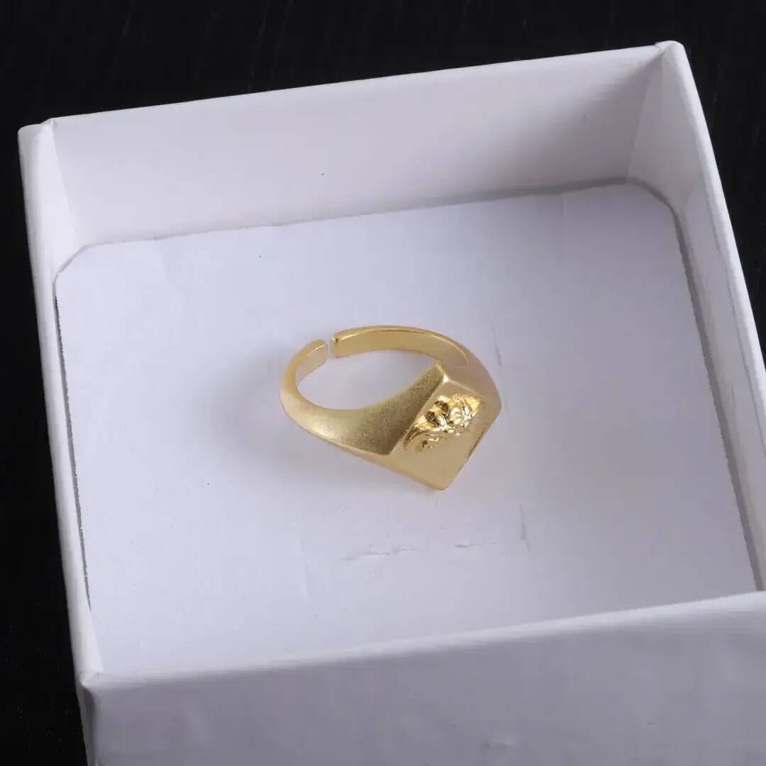 Plain Band Ring Luxury Double wedding Rings Open Love Ring Women's 18K Gold Plated Designer Wedding Jewelr
