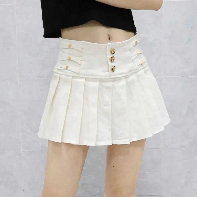 2026 Skirts White Skirt Women's Spring/summer New Korean version High waisted versatile Skirt Fashion Sexy anti slip pleated Skirts W261017