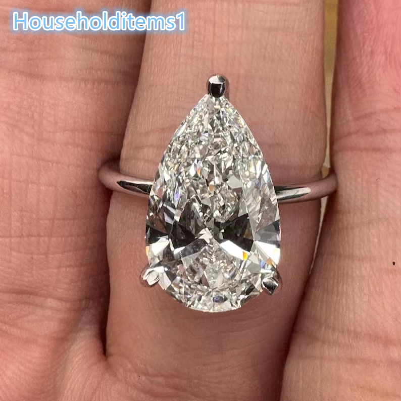 Moissanite Pear Cut Diamond Engagement Signet Ring For Women's original 925 Silver Fine Bridal Proposal Gift For Partner