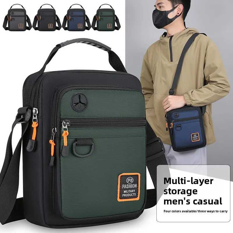 Cross Body Casual Men's Small Nylon Handbag - Stylish Crossbody Shoulder Bag for Men Compact Lightweight Trendy Messenger Purse H261016
