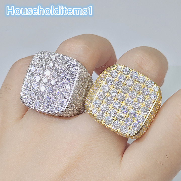 Square Shape Moissanite Ring 18K Gold Pass Diamond Tester Engagement Band for Women Customized Jewelry with GRA Certification