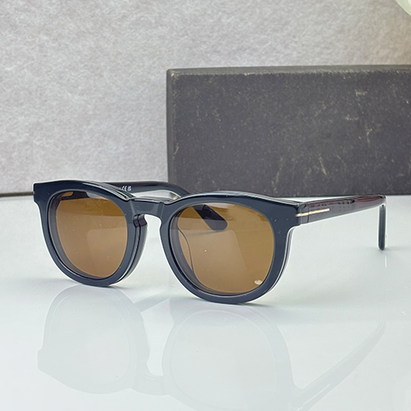 Top Quality Oval Sunglasses TF5993B Womans Designer Fashion Acetate Frame Brown lenses Oval Glasses Mens Womens Summer Outdoor Leisure Travel Sungla