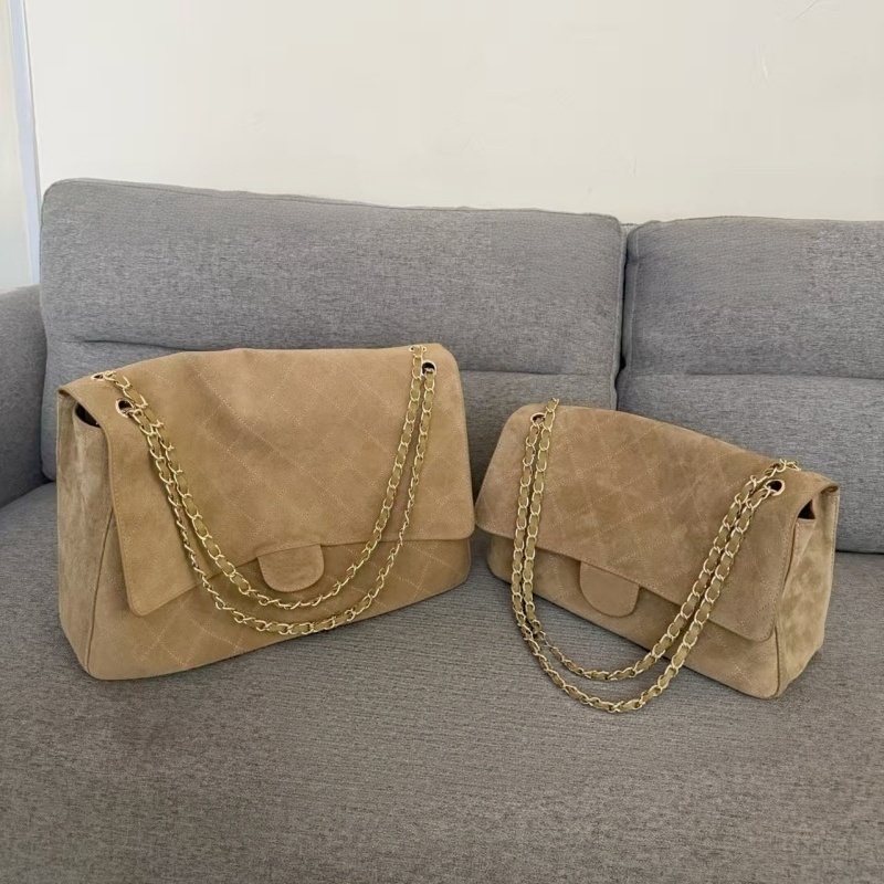 Designer Bag Women Luxury VintageLarge Capacity Shoulder Bags Soft Genuine Leather Suede Flap Handbag Chain Crossbody Bag Daily Commute Travel Shopp