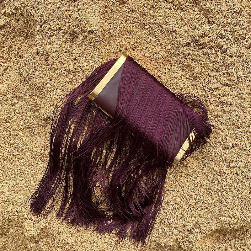 Evening Bags Fashion Long Tassel Box Bag With Simple Design Small Square Bag Clutch Bag Crossbody Bag H261016
