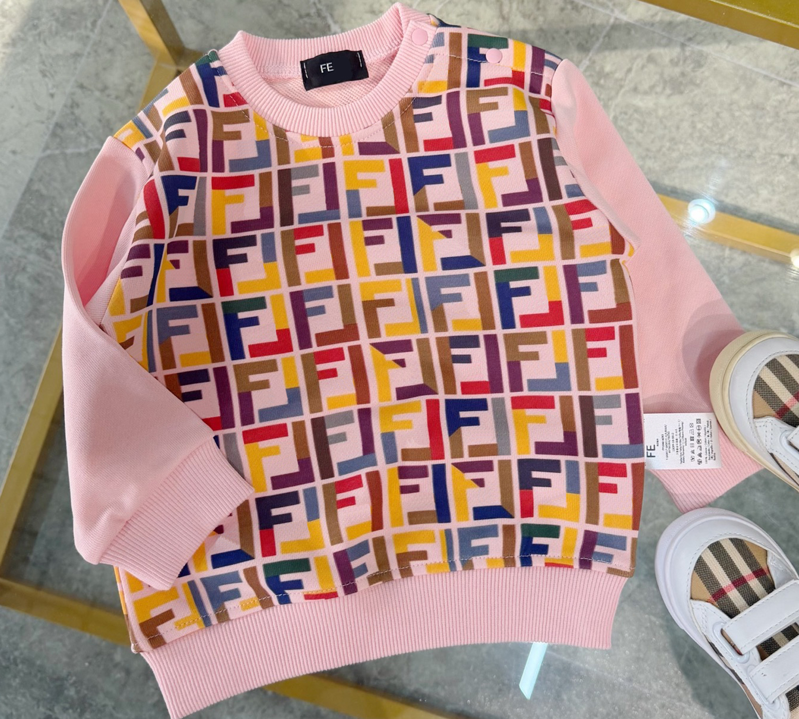 Kids Pullover Designer Toddler Sweatshirt Boys Girls Crew Neck Long Sleeve Terry Fleece Lined Warm Casual Top for Children Size 66-130CM