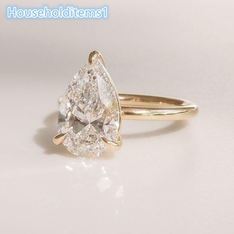 14k 18k Solid Gold Lab Grown Diamond Engagement Ring Men Women IGI Certified 2ct 3ct Vvs Pear Cut Classic Verdia Custom