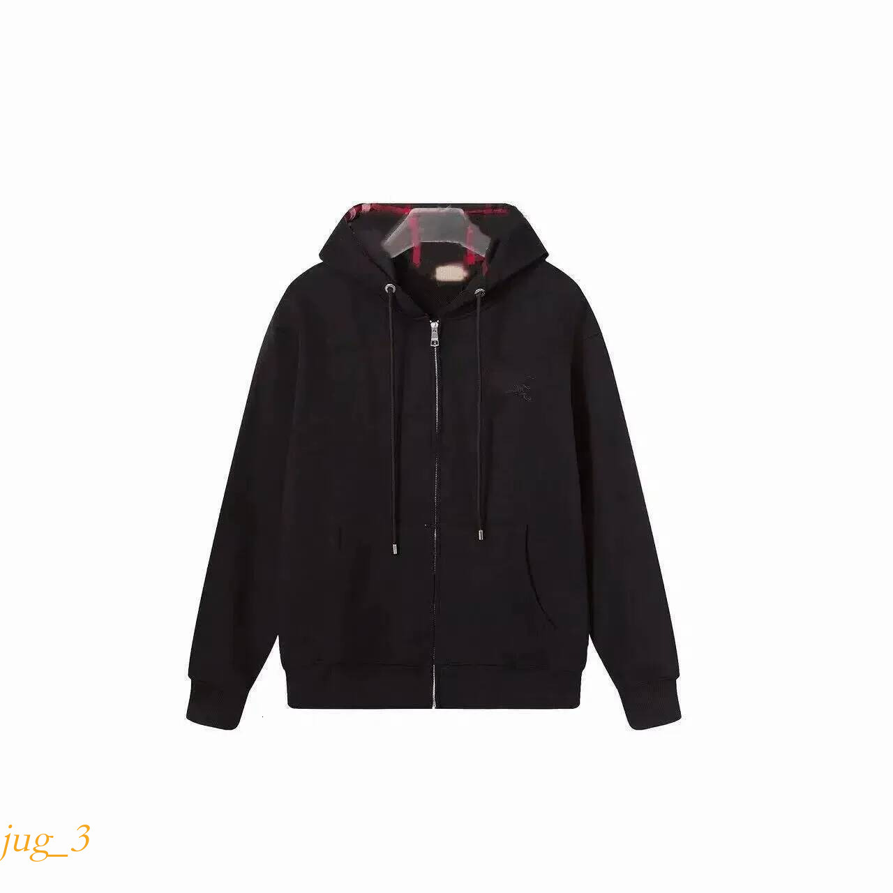 Plaid Embroidered Hoodies Men's Unisex Hooded Zip Up British Style Sweatshirts Trendy Casual Spring Autumn Outwear Bur berries jacket c0b