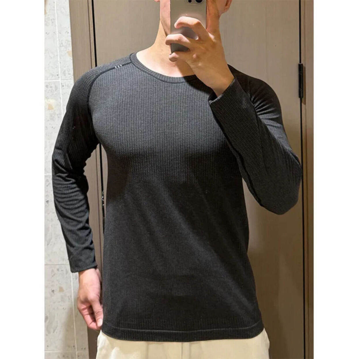 * Stretchy Yoga Wear Men's Long Sleeve Quick * Dry Running * Athletic Fitness Workout Top Soft * Soft Breathable Breathable Gym Training Sport