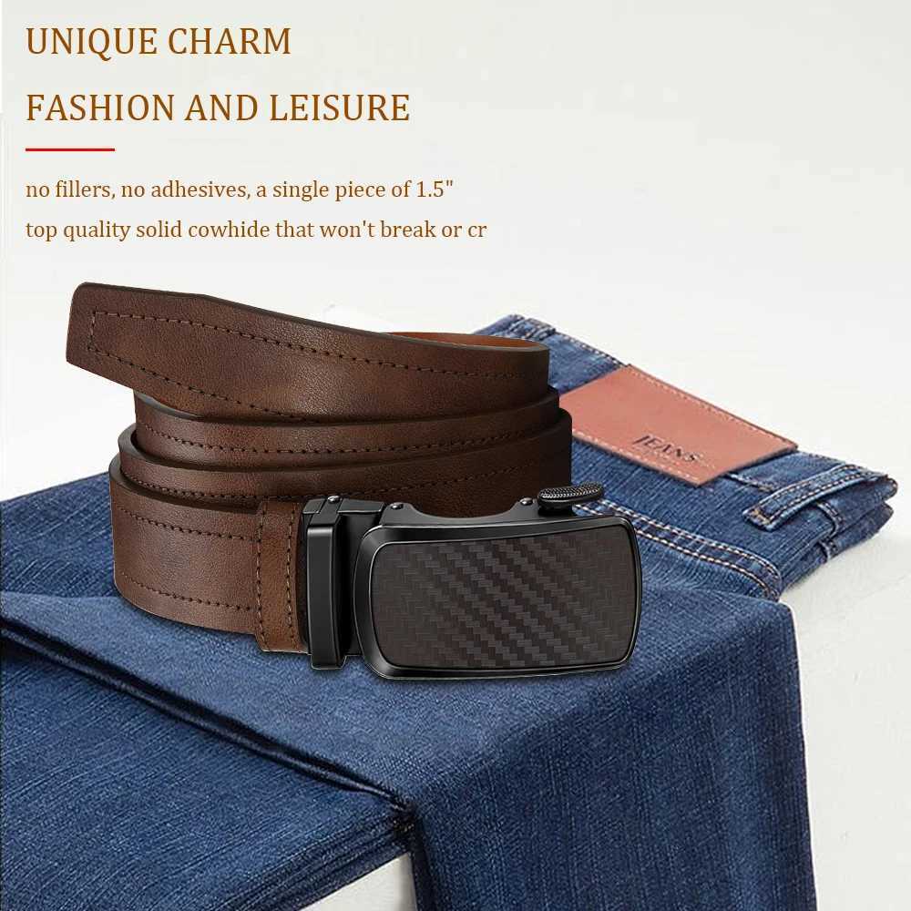Quality Leather High belt men PU Leather Belts Automatic Buckle Belt Adjustable No Hole Belt Jeans Belt for Men M261016