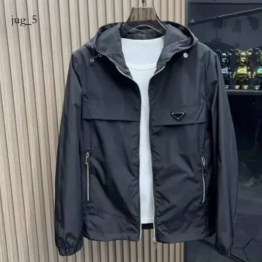men pradmen jacket classic casual brand jacket shirt Double woven material oversized Bomber jackets Arm pocket decoration asian size inverted spring
