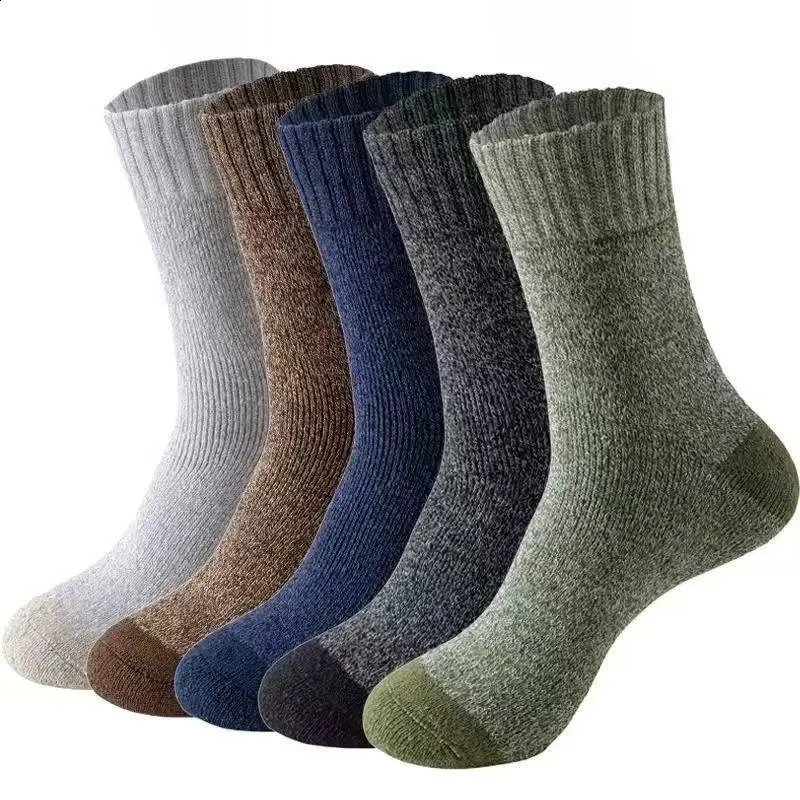 5 Pairs Merino Wool Socks for Man Women Super Thick Hiking Sock Mens Thermal Cold Weather Men Woman Snow 261017