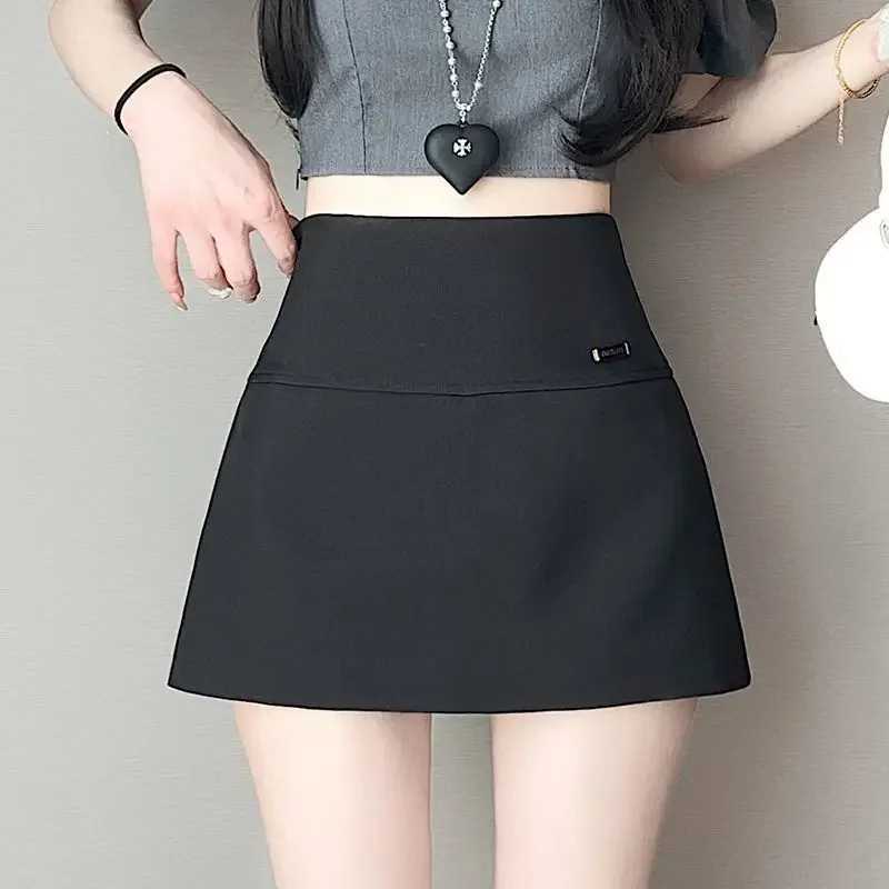With Slit High Waist Skirts Zipper Women's Skirt Black Pants Gyaru Chorts Patchwork Elegant New In Casual Cheap V Female Skirts W261017