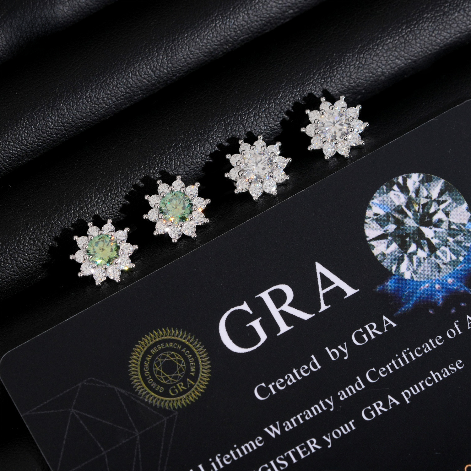 New product: 10mm light luxury earrings, S925 silver fully inlaid with moissanite, passes testing, earrings
