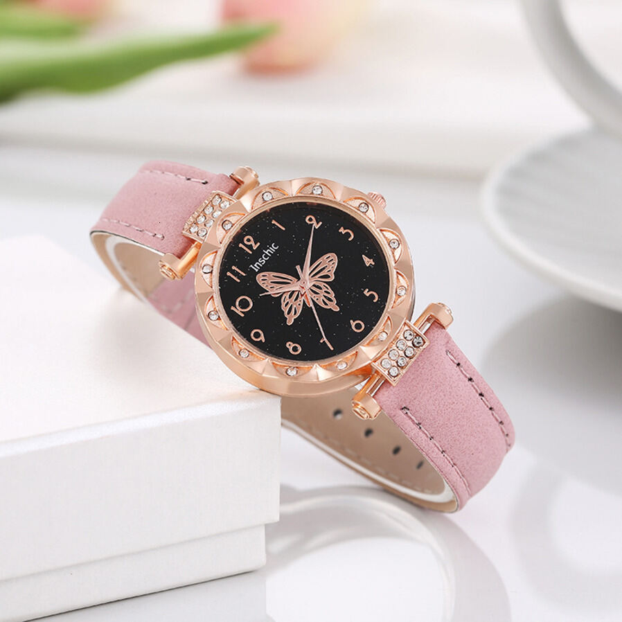 Hot-Selling Women's Fashionable Personality Simple Quartz Wristwatch Butterfly Digital Leather Strap Watch ladies Small Di ljh123