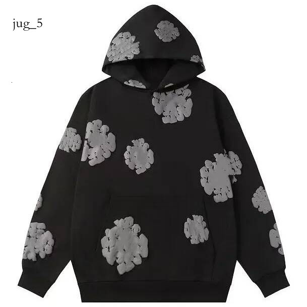 Wreath Sweatshirt designer hoodie for men Cotton denim ttear hoodies Foam Print Flower Pullover unisex Oversized Streetwear Hip Hop tracksuit 767