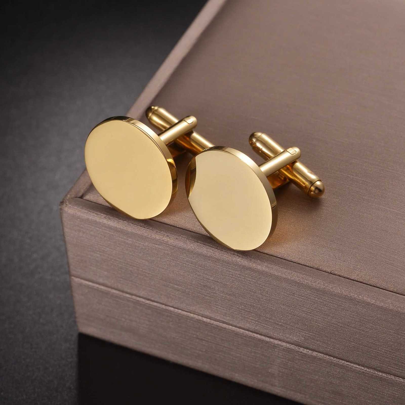 Simple Kissmoon Cuff Fashion Links 1 Pair Cufflinks for Men Women Stainless Steel Cuff Button Couple Wedding Birthday Trendy Jewelry GiftW261017
