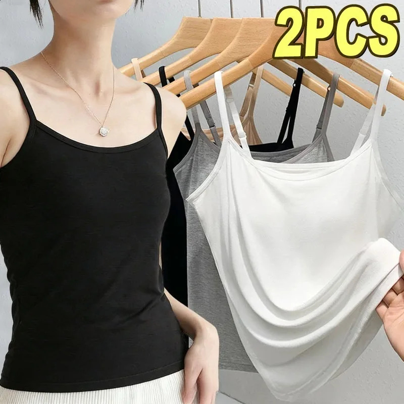 Cotton Feel Solid Sling Camisole Women Crop Top 3575kg Sleeveless Sexy Slimming Vest Tank Base Tee Underwear Daily Staple 2026 261016