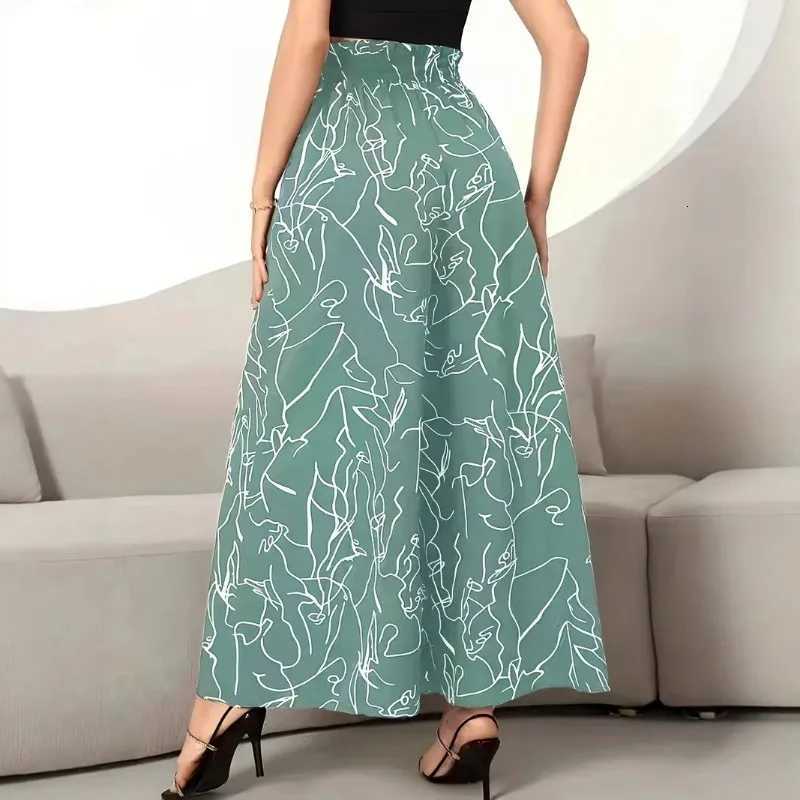 Women's Capris Women's Leggings Pants New Style Skirt Waist-length Culottes Women's Summer Long Draped with Large Hem PantsW261017