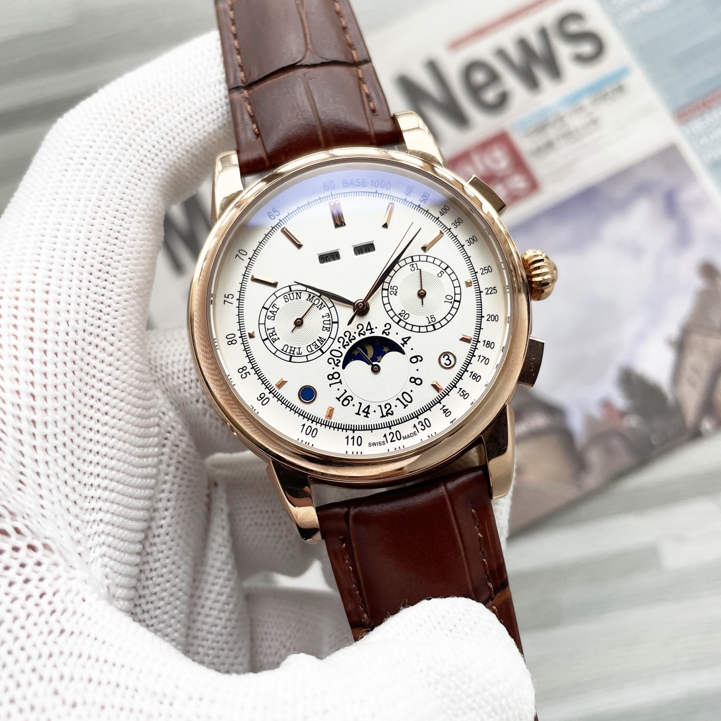 Luxury Mens PPity 5270 Automatic mechanical movement Watches 40MM Men Watch Stainless Steel Case Waterproof Fashion moon phase Montre Wristwatches #