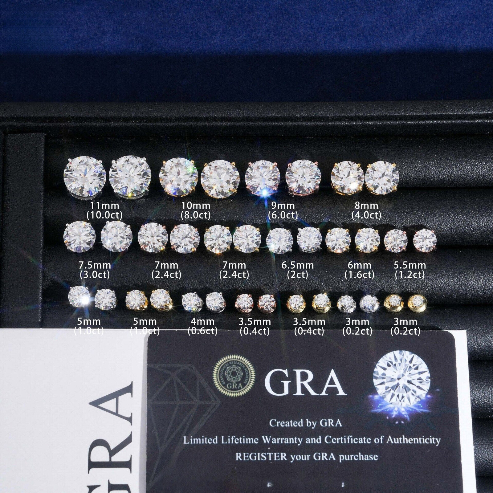 best-selling classic four-prong 10-point, 30-point, 50-point S925 silver moissanite single-stone earrings, wholesale for