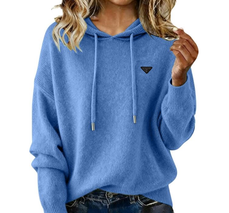 Women's Sweaters Long Sleeve Designer tops women Hooded Sweater Outdoor Autumn Clothes Loose Pullover Luxury women Knitted Coats