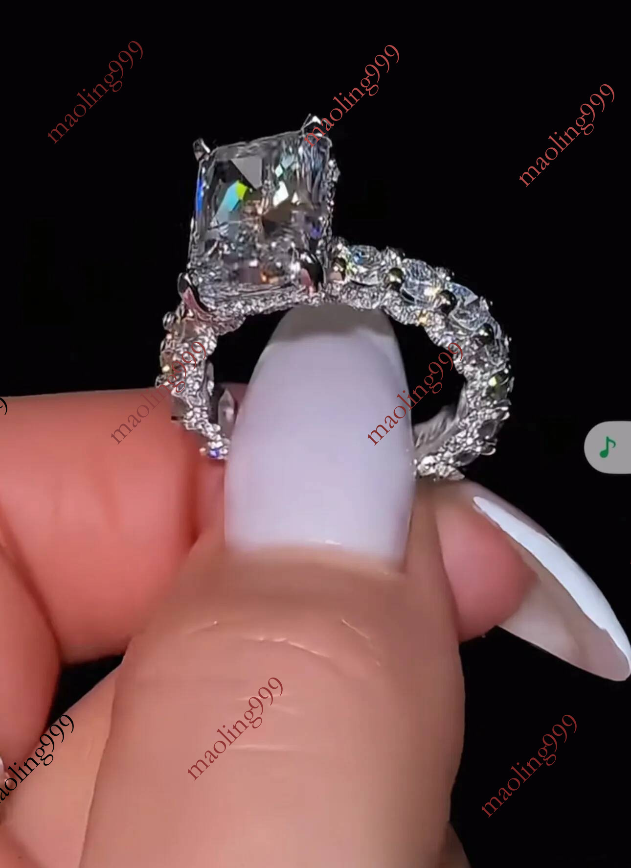 Choucong Sparkling Wedding Rings Luxury Jewelry 925 Sterling Silver Radiant Shape 5A Cubic Zircon CZ Diamond Gemstones Party Women Engagement Band R