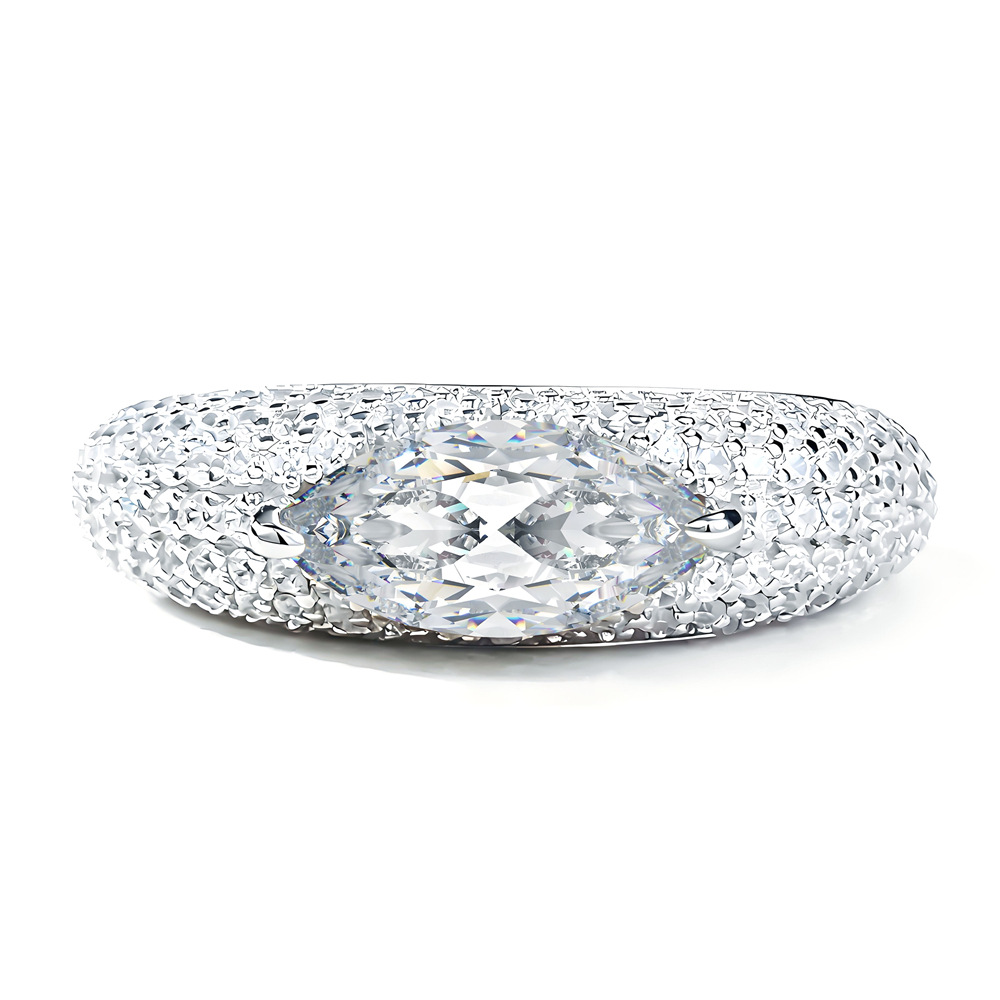 1cart moissanite ring horse eye stone ring for woman designer 5x10 diamond ring women S925 pure silver starry sky ring wedding ring