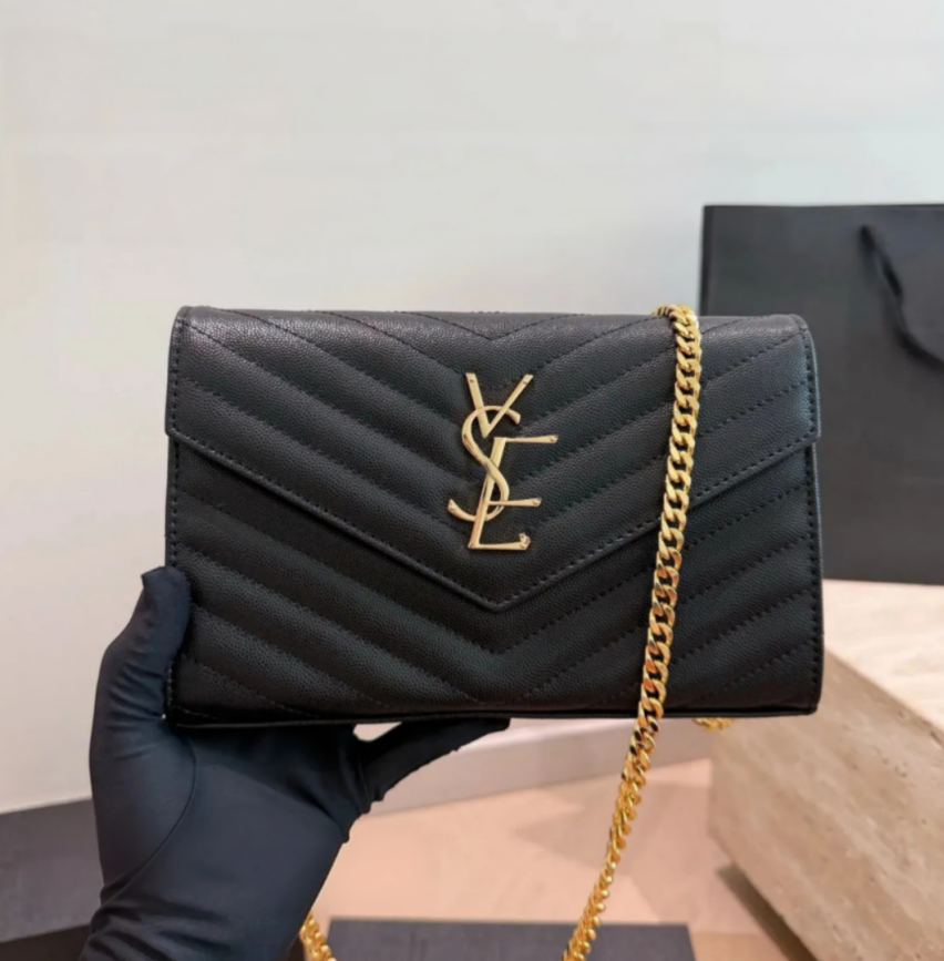 Luxurys leather envelope bag quilted chain Crossbody Purse handbag Womens classic flap Clutch Bag mens Shoulder tote Messenger Bag Evening Dress Bag