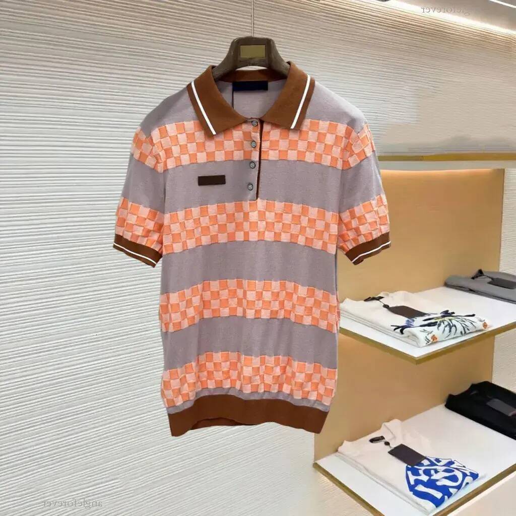 Men's collared Polo Shirt Mens Polo Designer Brand High Quality Men Knit Shirts Man Tees Stripe Logo Short Sleeve Shirt Fashion Party Daily Wea