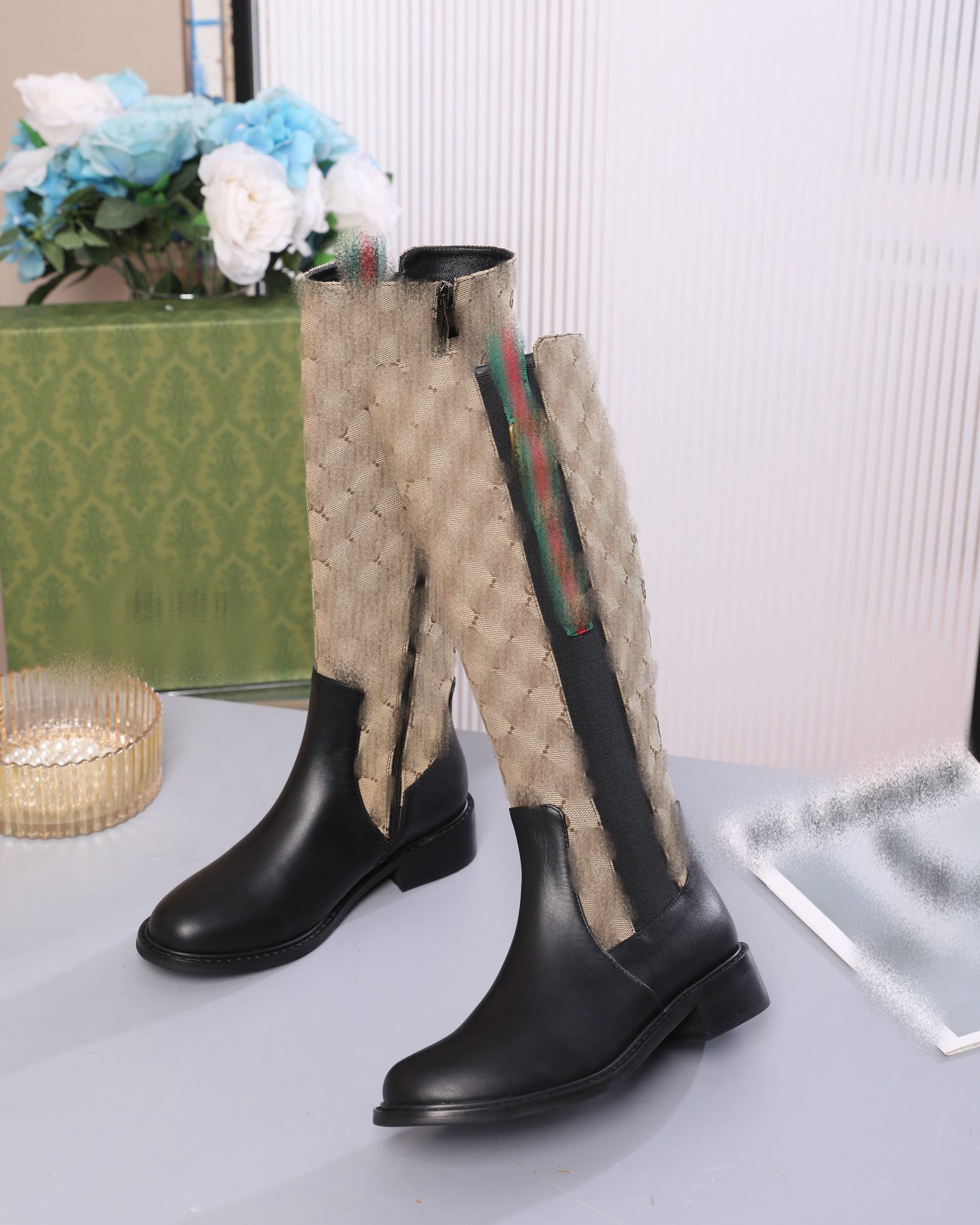 2026 women long boots letter printed designer women booties knee length Luxury women's shoes long boots
