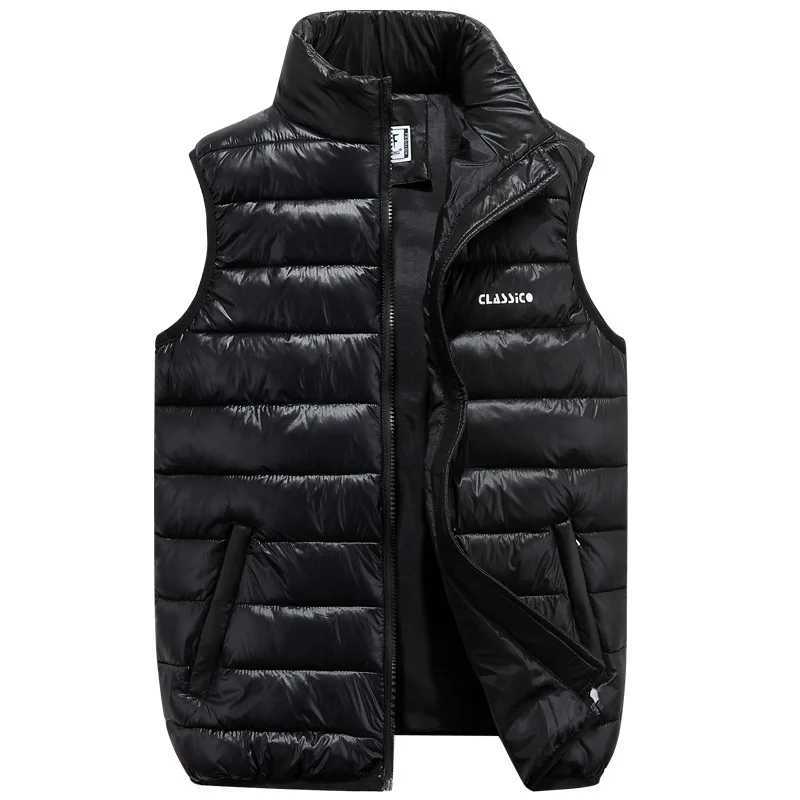 Sleeveless Men's Men's Vests Vests Outwear Jackets Winter Fashion Casual Slim Solid Cotton-Padded Waistcoat Thicken Warm Coats 4 Colors 6X